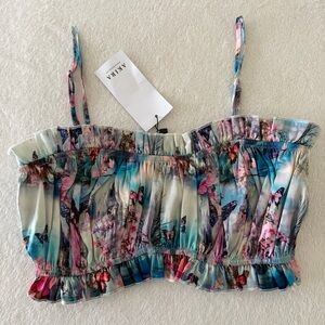 Akira Floral Butterfly Print Bra/Crop Top